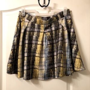 Project Runway Blue and Yellow Snakeskin Skirt